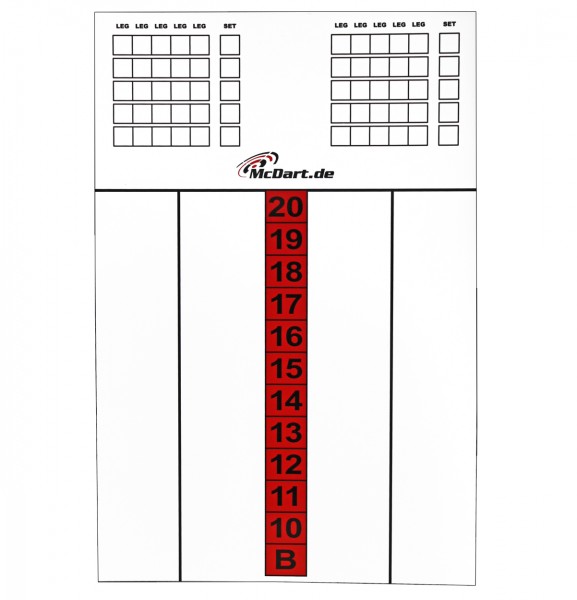 McDart Score Board 45 X 30 CM